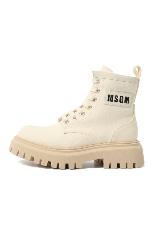 Текстильные ботинки MSGM kids Кремовый, фото 2