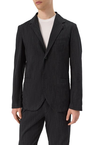 Пиджак из хлопка и льна HANNES ROETHER черного цвета по цене 79150 руб., арт. ZUN22DER.5111/, фото 3 Пиджак из хлопка и льна HANNES ROETHER, арт. ZUN22DER.5111/, фото 3