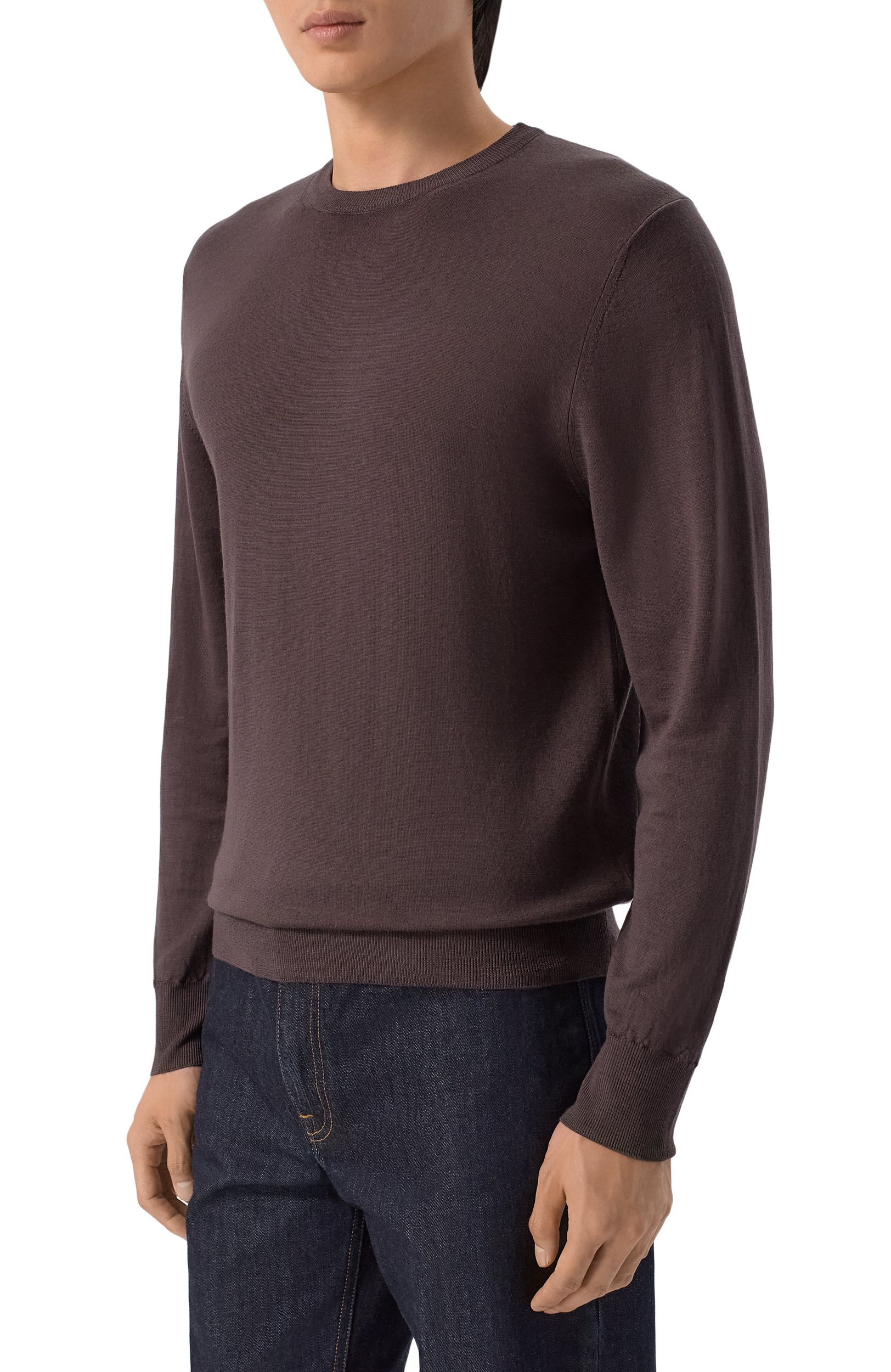 Шерстяной джемпер CANALI темно-коричневого цвета по цене 46750 руб., арт. C0012/MK01149, фото 3 Шерстяной джемпер CANALI, арт. C0012/MK01149, фото 3