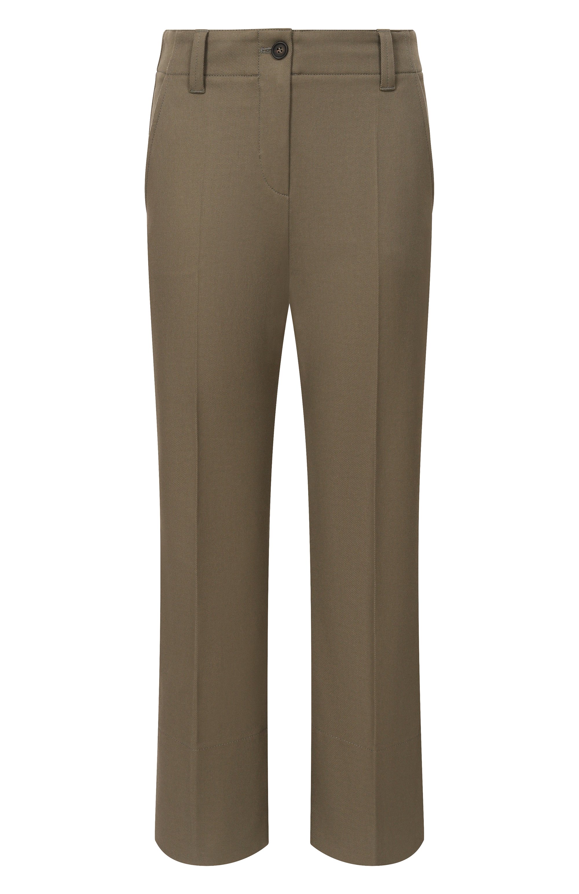 Хлопковые брюки BRUNELLO CUCINELLI хаки цвета по цене 174500 руб., арт. MA126P8854, фото 1 Хлопковые брюки BRUNELLO CUCINELLI, арт. MA126P8854, фото 1