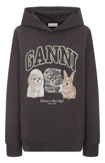 Женский хлопковое худи GANNI, арт. T4270
