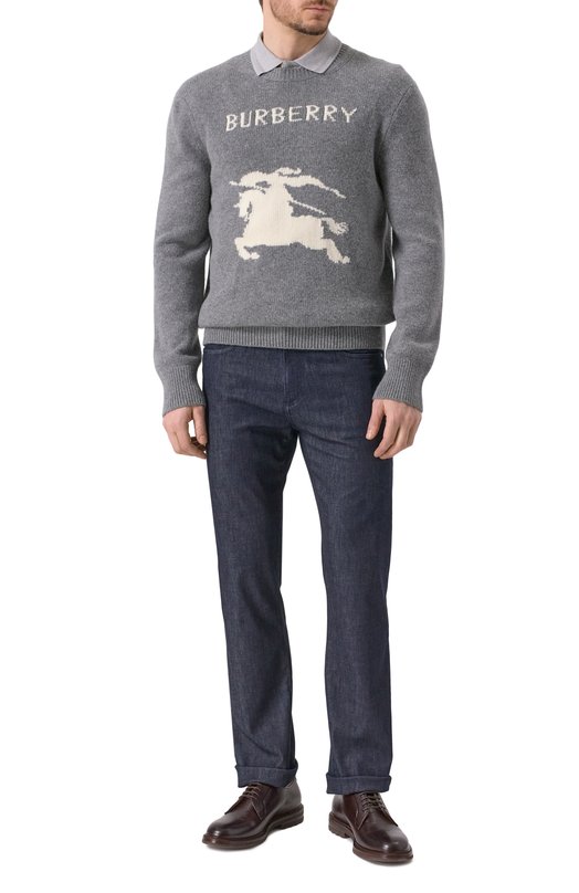 Свитер из шерсти и кашемира Burberry 8104878 Серый  8104878 Фото 2