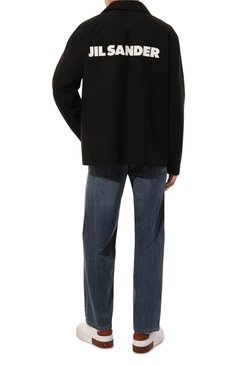 Мужская хлопковая куртка JIL SANDER черного цвета, арт. J23BN0003-J45026 | Фото 2 (Рукава: Длинные; Длина (верхняя одежда): Короткие; Драгоценные камни: Проставлено; Материал подклада: Хлопок; Материал сплава: Проставлено; Кросс-КТ: Легкая куртка, Ветровка; Стили: Кэжуэл)