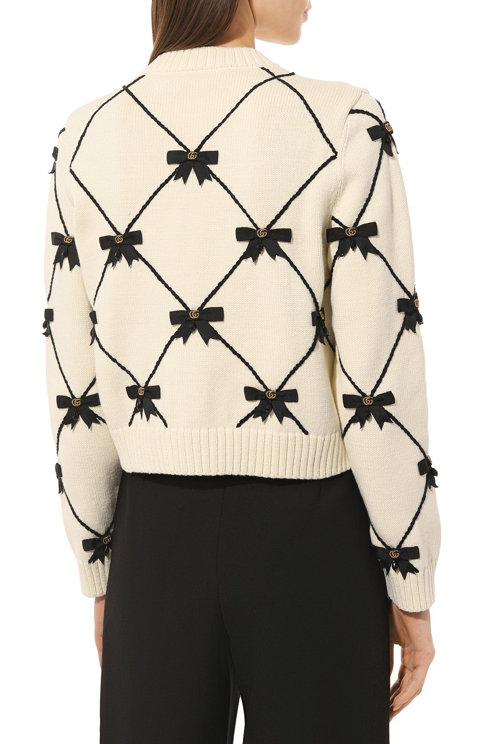 Хлопковый кардиган GUCCI кремового цвета по цене 331200 руб., арт. 657849 XKBUW, фото 4 Хлопковый кардиган GUCCI, арт. 657849 XKBUW, фото 4