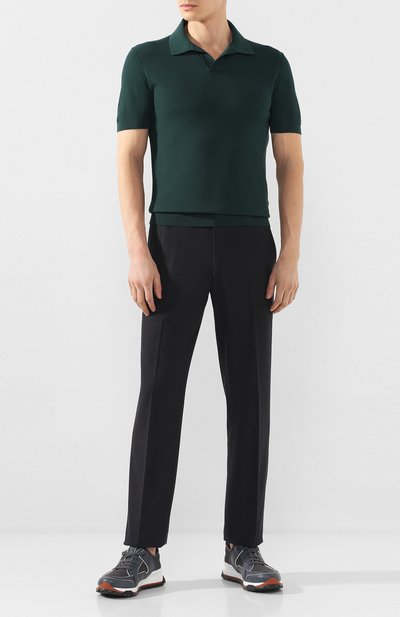 Хлопковое поло ZEGNA зеленого цвета по цене 58650 руб., арт. UUC96/C32, фото 2 Хлопковое поло ZEGNA, арт. UUC96/C32, фото 2