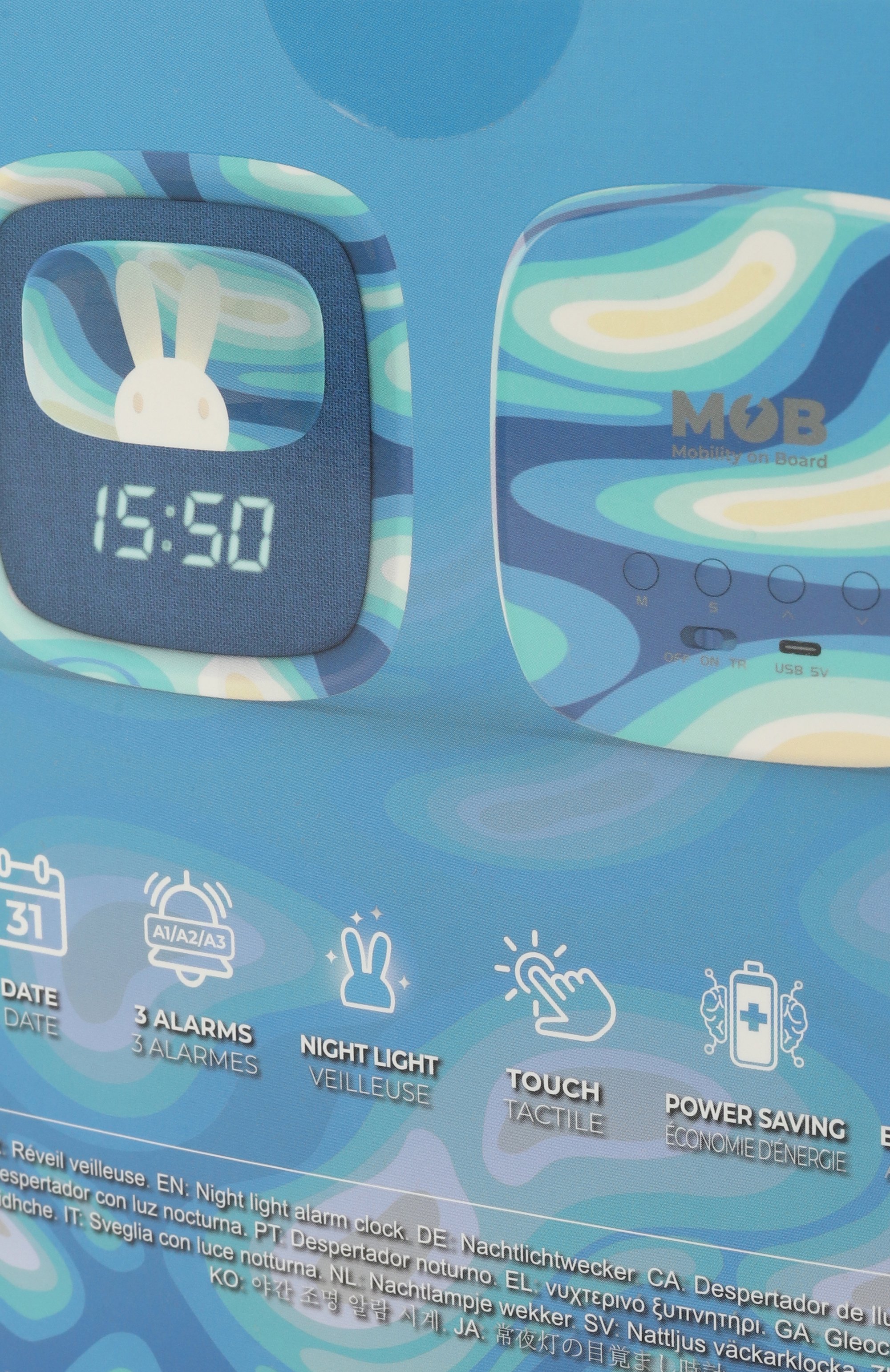 Светильник-часы billy clock - blue wave PLAYFOREVER, арт. BILLY-BLW-01, фото 3