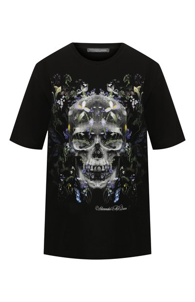 Женская хлопковая футболка ALEXANDER MCQUEEN, арт. 571749/QMZ45