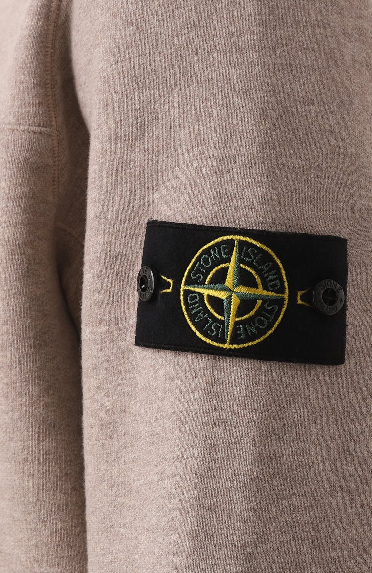 Мужской хлопковый свитшот STONE ISLAND бежевого цвета, арт. 811565338 | Фото 6 (Материал сплава: Проставлено; Рукава: Длинные; Длина (для топов): Стандартные; Драгоценные камни: Проставлено; Стили: Кэжуэл; Мужское Кросс-КТ: свитшот-одежда; Принт: Без принта; Материал внешний: Хлопок)