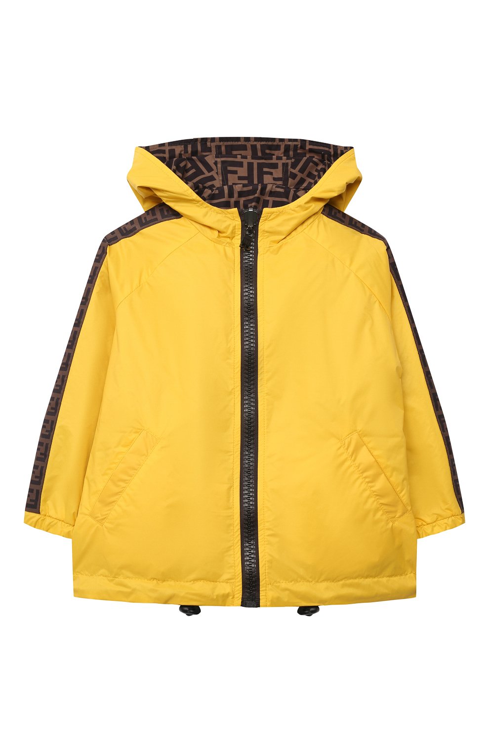 Двусторонняя ветровка FENDI желтого цвета по цене 62650 руб., арт. JUA092/AEYC/8A-12+, фото 1 Двусторонняя ветровка FENDI, арт. JUA092/AEYC/8A-12+, фото 1