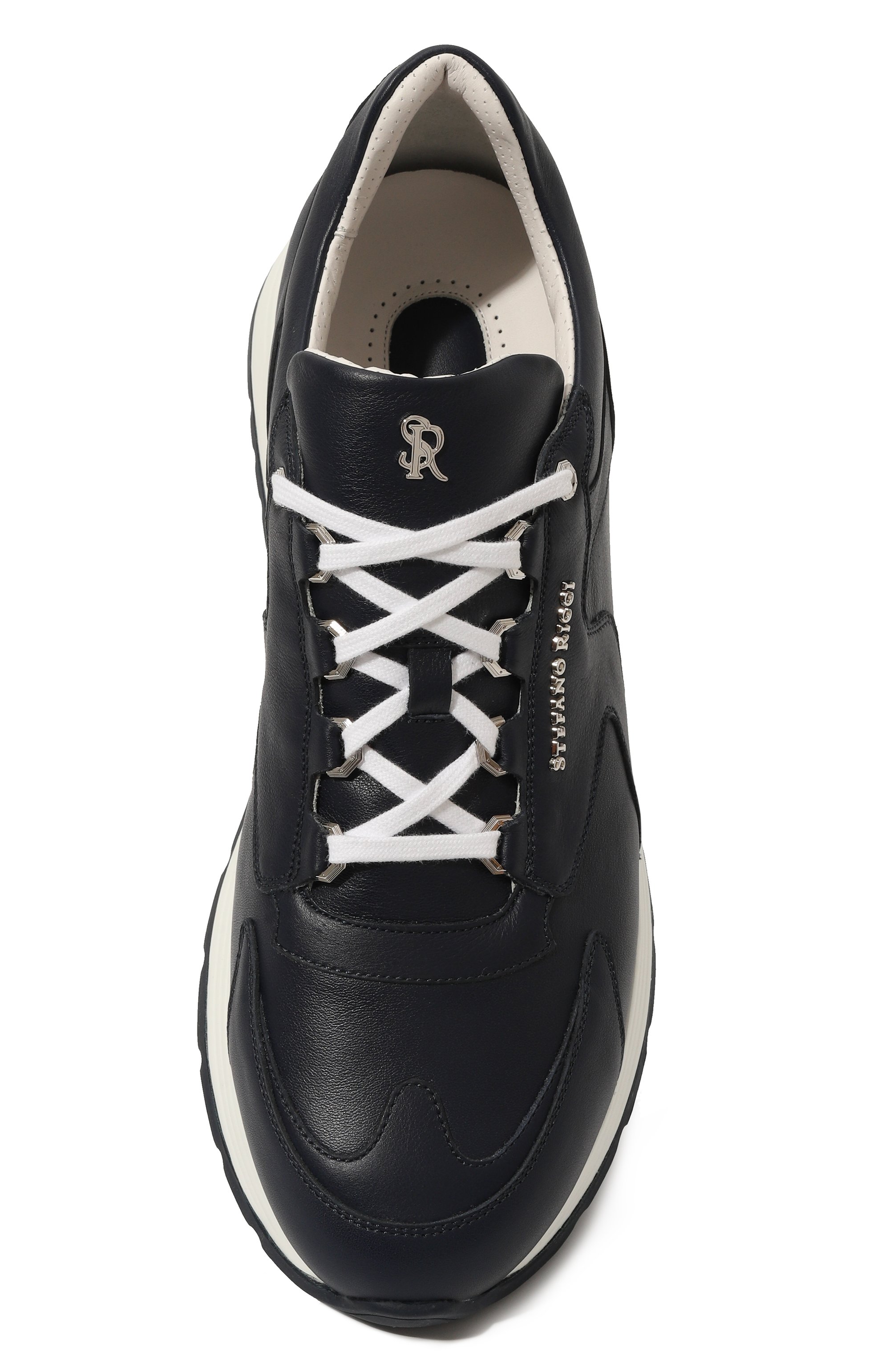 Кожаные кроссовки STEFANO RICCI темно-синего цвета по цене 221500 руб., арт. UF26EG6509_VTS/SDPMW, фото 6 Кожаные кроссовки STEFANO RICCI, арт. UF26EG6509_VTS/SDPMW, фото 6