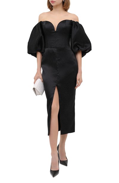 Атласное платье RASARIO черного цвета по цене 137480 руб., арт. 0084W20, фото 2 Атласное платье RASARIO, арт. 0084W20, фото 2