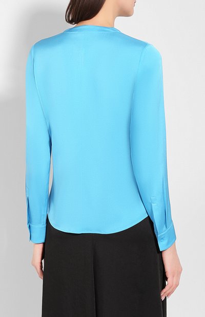 Шелковая блузка BOSS бирюзового цвета по цене 29950 руб., арт. 50363436, фото 4 Шелковая блузка BOSS, арт. 50363436, фото 4