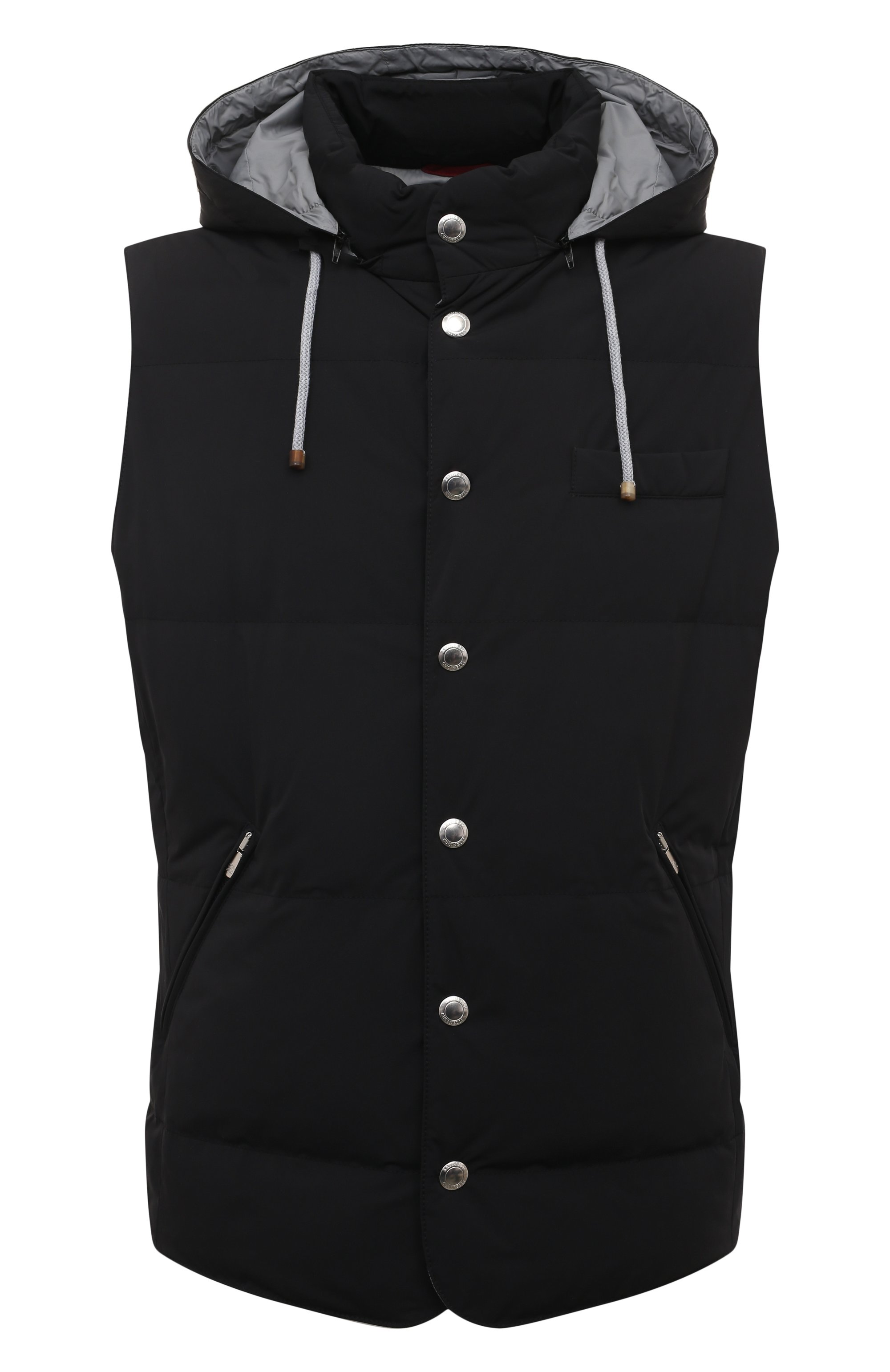 Пуховый жилет BRUNELLO CUCINELLI черного цвета по цене 277000 руб., арт. MM4031716, фото 1 Пуховый жилет BRUNELLO CUCINELLI, арт. MM4031716, фото 1