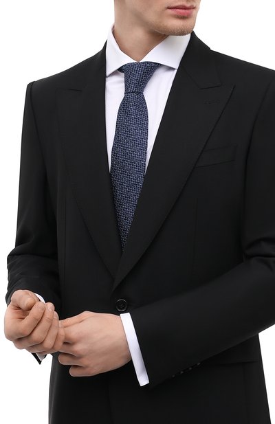 Шелковый галстук BOSS синего цвета по цене 9940 руб., арт. 50466676, фото 2 Шелковый галстук BOSS, арт. 50466676, фото 2