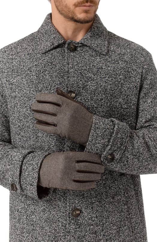Комбинированные перчатки Corneliani 26Q318-2620584 Коричневый  26Q318-2620584 Фото 2