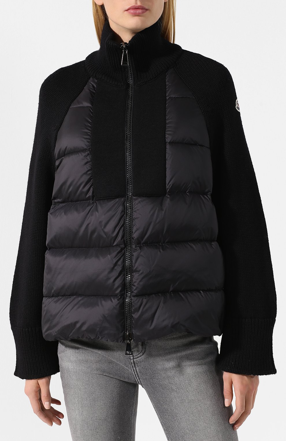 Шерстяная куртка на молнии MONCLER черного цвета по цене 69950 руб., арт. D2-093-94537-00-979BK, фото 3 Шерстяная куртка на молнии MONCLER, арт. D2-093-94537-00-979BK, фото 3