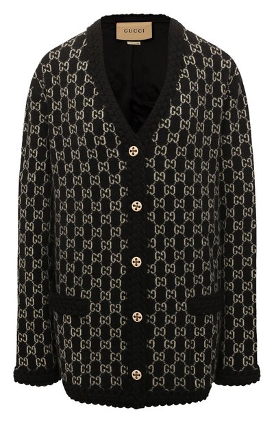 Шерстяной кардиган GUCCI черного цвета по цене 316800 руб., арт. 644570 XKBN1, фото 1 Шерстяной кардиган GUCCI, арт. 644570 XKBN1, фото 1