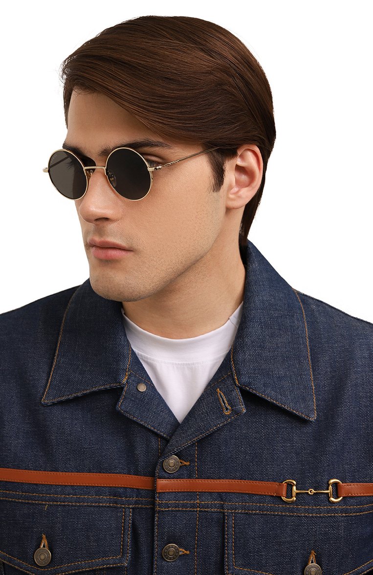Женские солнцезащитные очки GUCCI черного цвета, арт. GG1649S 007 | Фото 3 (Нос: Не проставлено; Региональные ограничения белый список (Axapta Mercury): Не проставлено; Тип очков: С/з; Материал: Металл; Кросс-КТ: С/з-унисекс; Оптика Гендер: оптика-унисекс; Очки форма: Круглые)