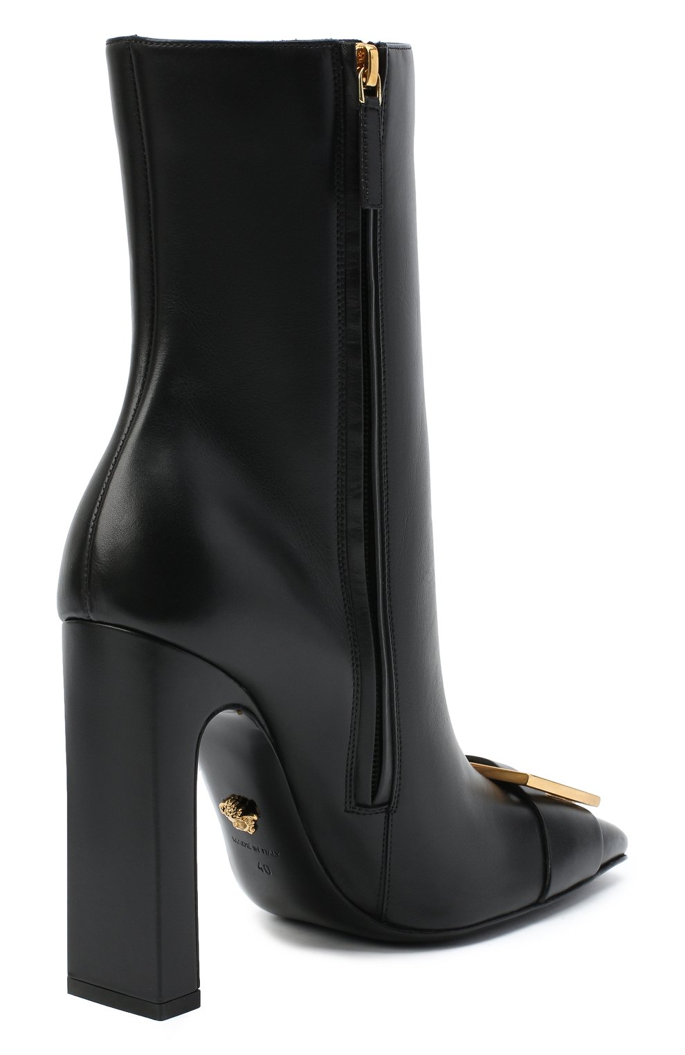 Кожаные ботильоны VERSACE черного цвета по цене 137500 руб., арт. DST434P/DVT2P, фото 4 Кожаные ботильоны VERSACE, арт. DST434P/DVT2P, фото 4