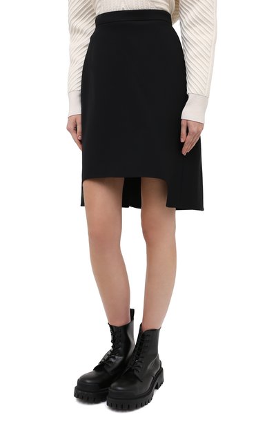Юбка из шерсти и шелка ALEXANDER MCQUEEN черного цвета по цене 107000 руб., арт. 639987/QJAAA, фото 4 Юбка из шерсти и шелка ALEXANDER MCQUEEN, арт. 639987/QJAAA, фото 4