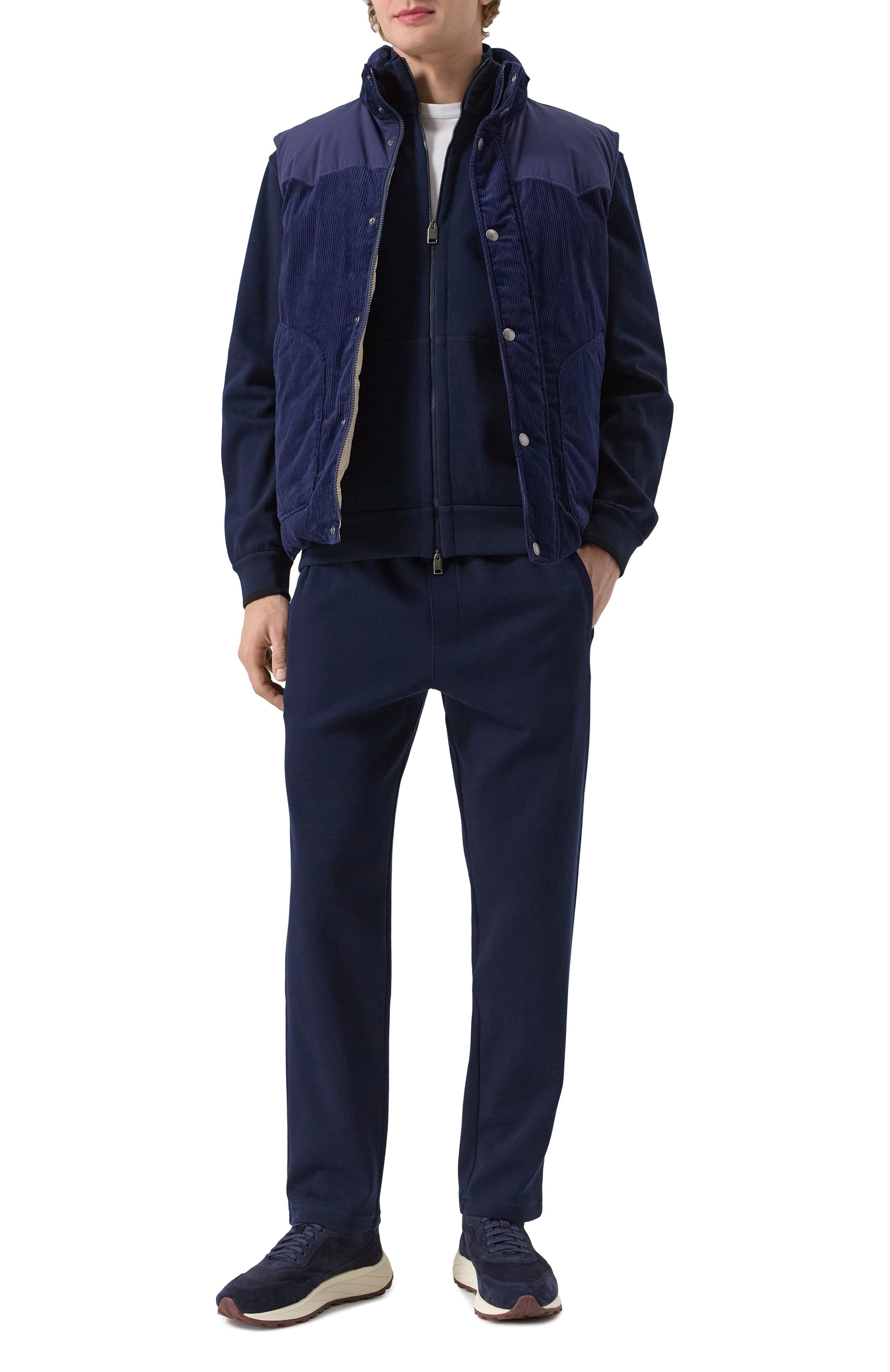 Хлопковая толстовка BRIONI темно-синего цвета по цене 121500 руб., арт. UJNU0L PA611, фото 2 Хлопковая толстовка BRIONI, арт. UJNU0L PA611, фото 2