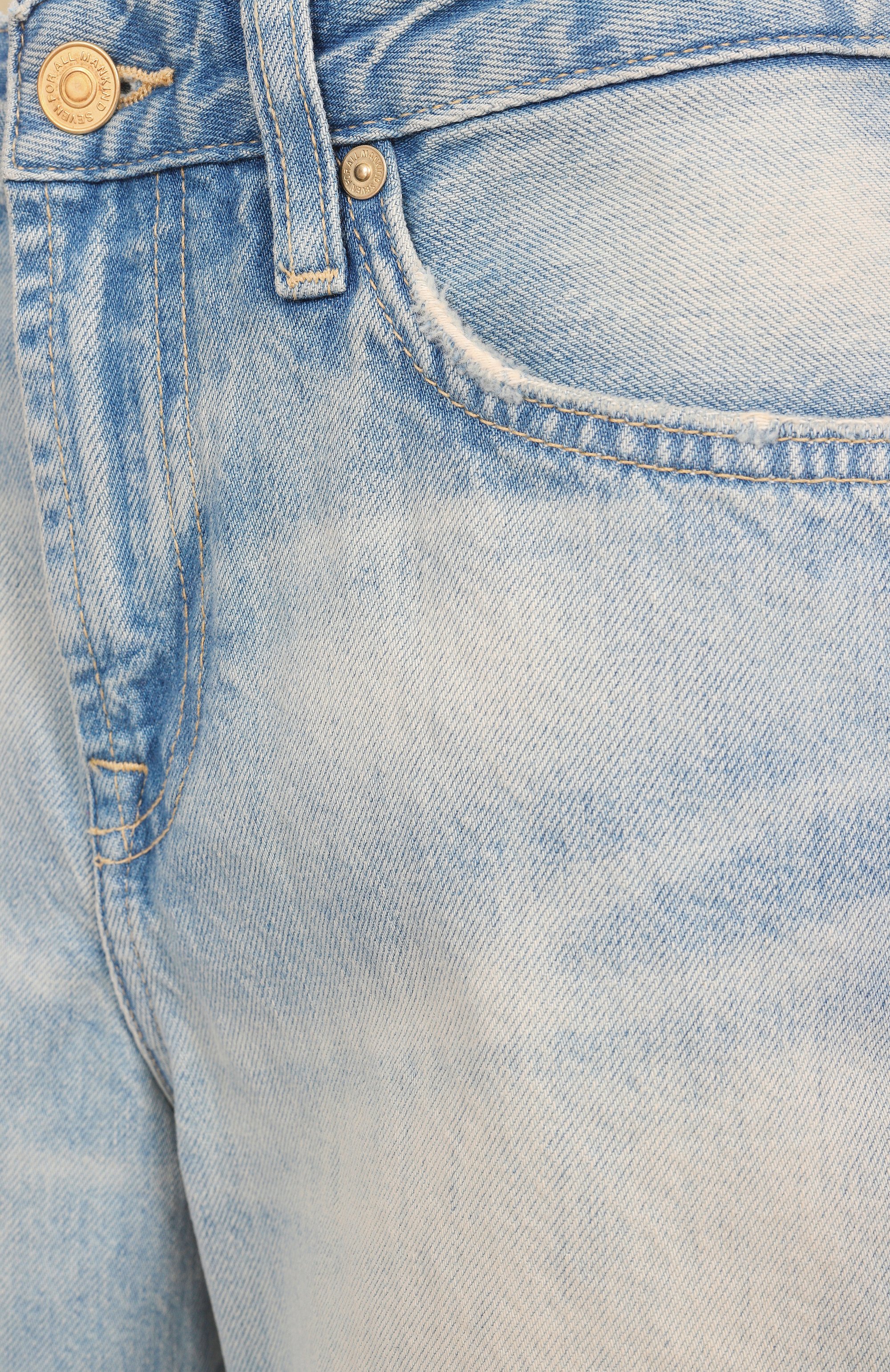 Джинсовые шорты 7 FOR ALL MANKIND голубого цвета по цене 22300 руб., арт. 7U668066PAS, фото 6 Джинсовые шорты 7 FOR ALL MANKIND, арт. 7U668066PAS, фото 6