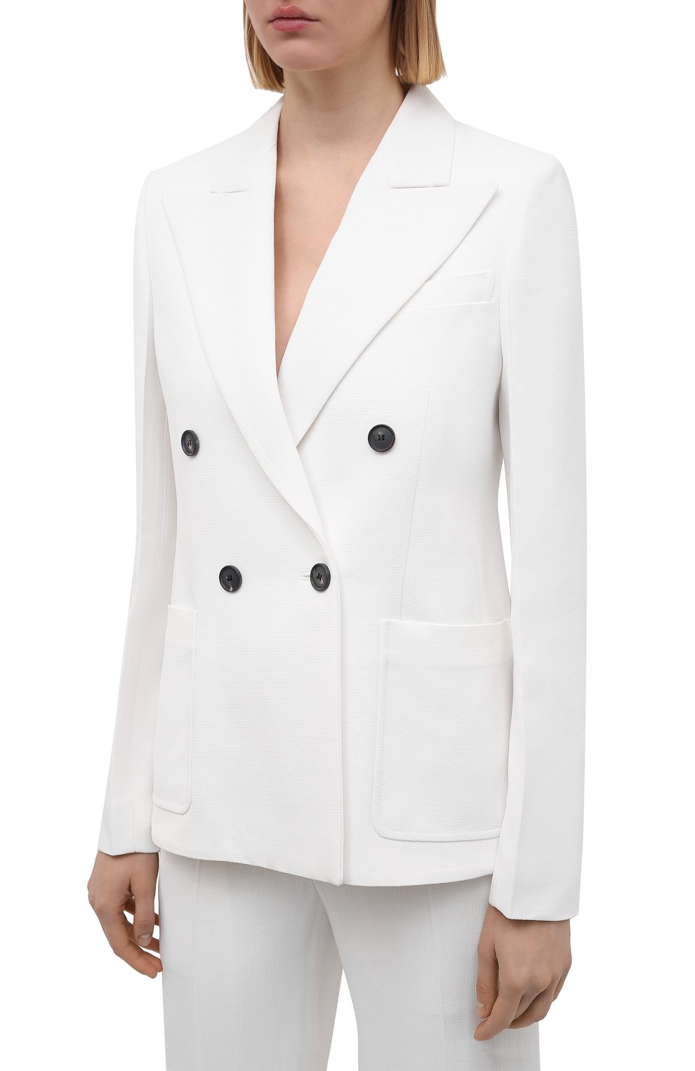 Жакет из вискозы VICTORIA BECKHAM белого цвета по цене 199500 руб., арт. 1221WJK002539D, фото 3 Жакет из вискозы VICTORIA BECKHAM, арт. 1221WJK002539D, фото 3