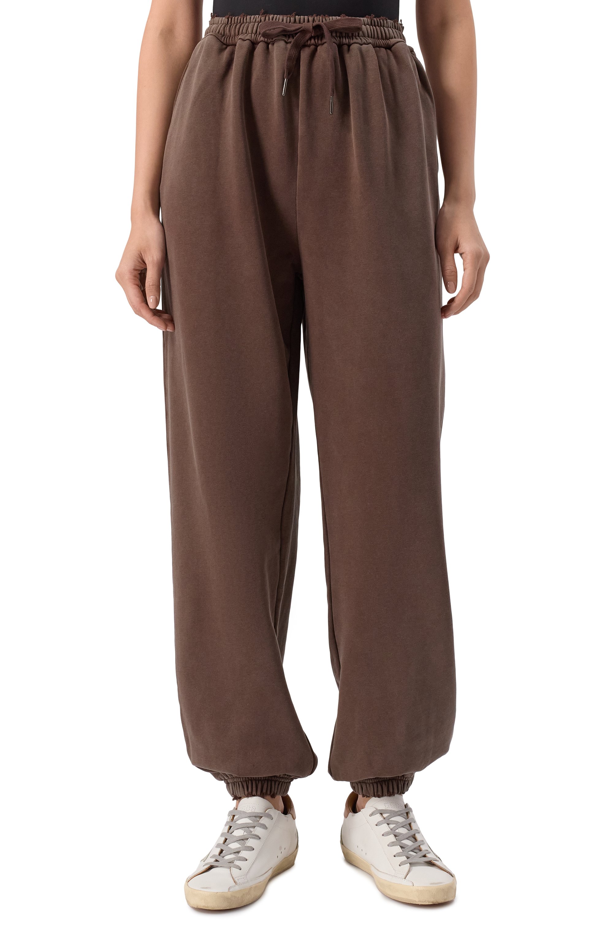 Хлопковые джоггеры ADDICTED коричневого цвета по цене 23870 руб., арт. FT2308.1, фото 3 Хлопковые джоггеры ADDICTED, арт. FT2308.1, фото 3