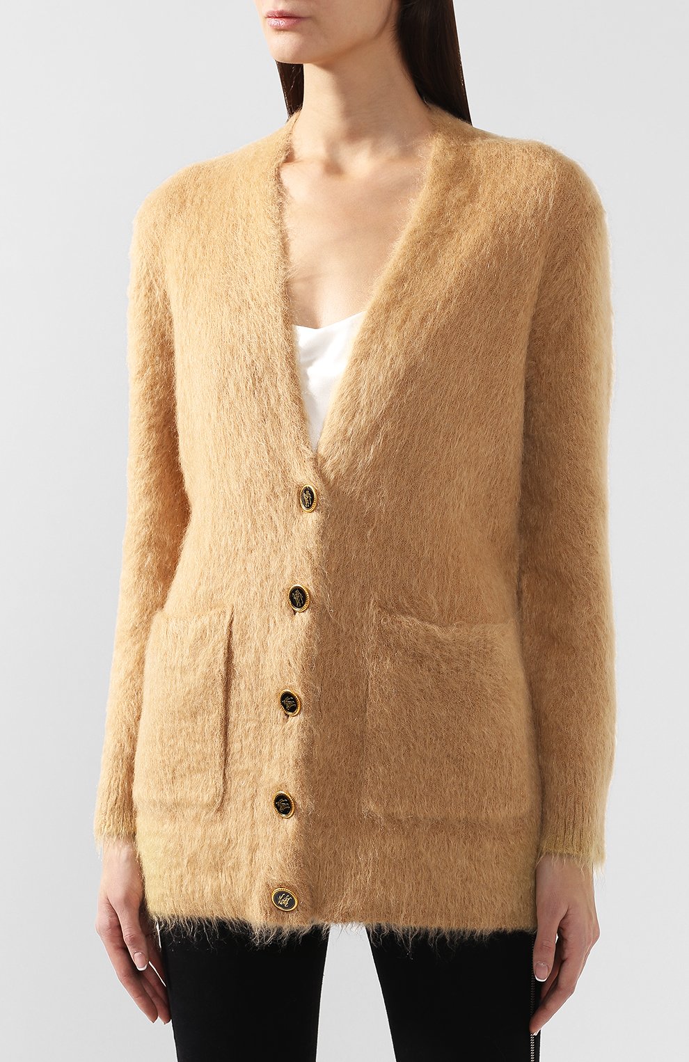 Кардиган с карманами BURBERRY светло-бежевого цвета по цене 170500 руб., арт. 8004756, фото 3 Кардиган с карманами BURBERRY, арт. 8004756, фото 3