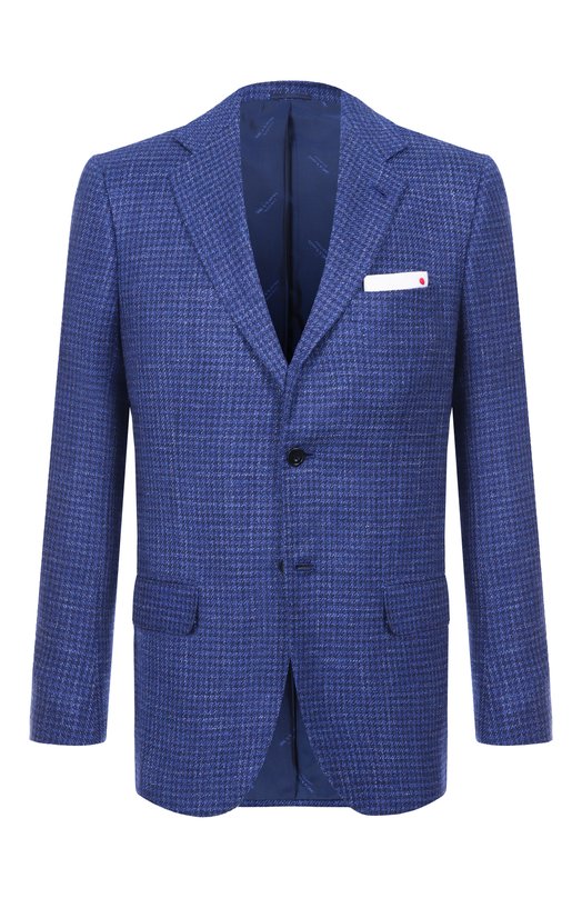 Пиджак из шерсти и кашемира Kiton UG81K0639E01 Синий UG81K0639E01