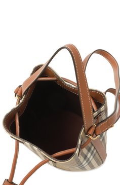 Женская сумка bucket mini BURBERRY бежевого цвета, арт. 8100486 | Фото 5 (Драгоценные камни: Проставлено; Ремень/цепочка: На ремешке; Материал: Текстиль, Экокожа; Размер: mini; Материал сплава: Проставлено)