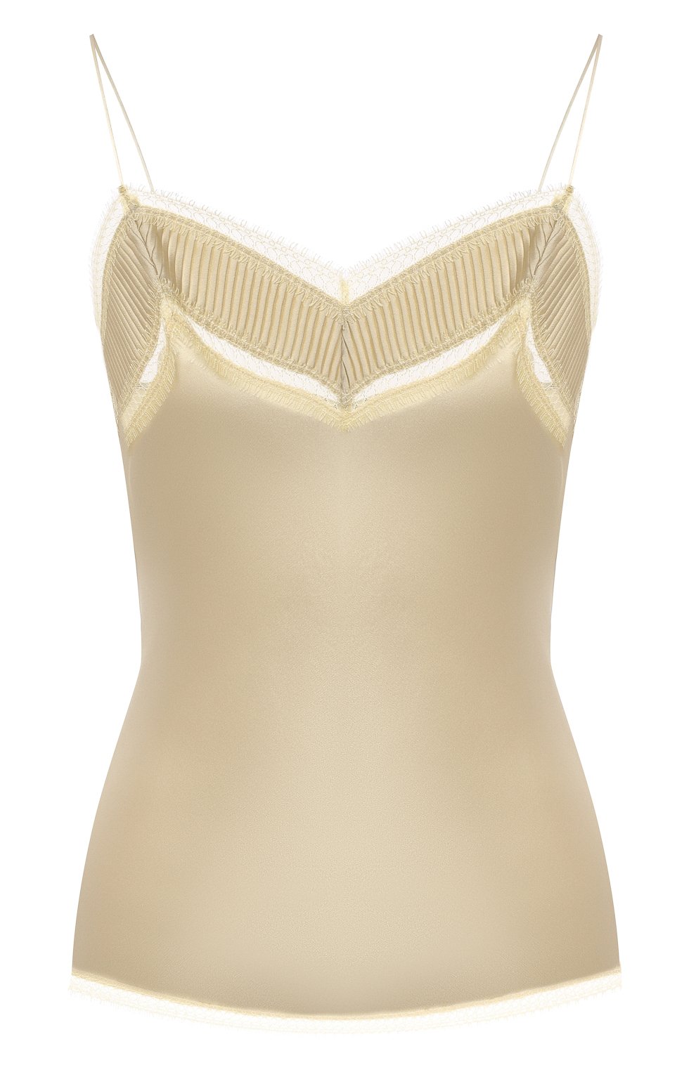 Шелковый топ CARINE GILSON золотого цвета по цене 85100 руб., арт. BB0853ES W21, фото 1 Шелковый топ CARINE GILSON, арт. BB0853ES W21, фото 1