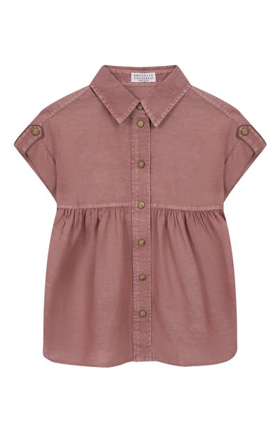 Блузка изо льна и хлопка BRUNELLO CUCINELLI, арт. BD698C604A