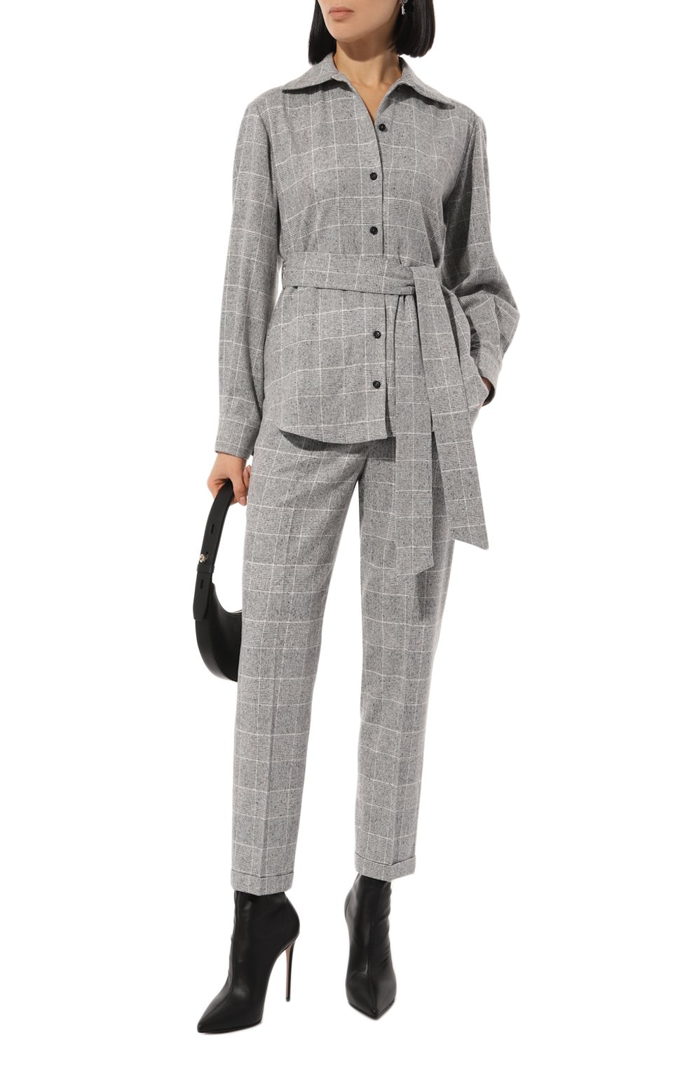 Брюки из шелка и шерсти KITON серого цвета по цене 161000 руб., арт. D53116K0541E02, фото 2 Брюки из шелка и шерсти KITON, арт. D53116K0541E02, фото 2