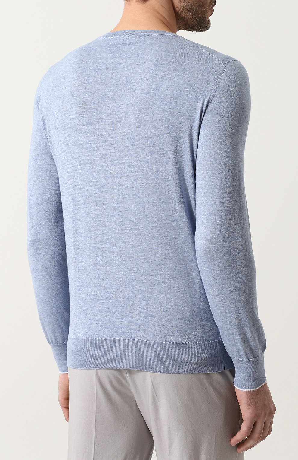 Джемпер тонкой вязки из смеси хлопка и кашемира FIORONI, арт. M14609A3, фото 4