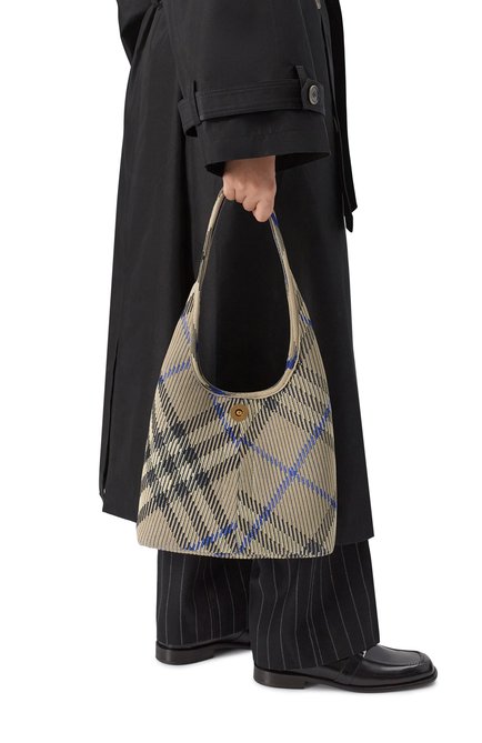 Женская сумка BURBERRY хаки цвета, арт. 8104389 | Фото 2 (Драгоценные камни: Проставлено; Размер: medium; Материал сплава: Проставлено; Материал: Текстиль)