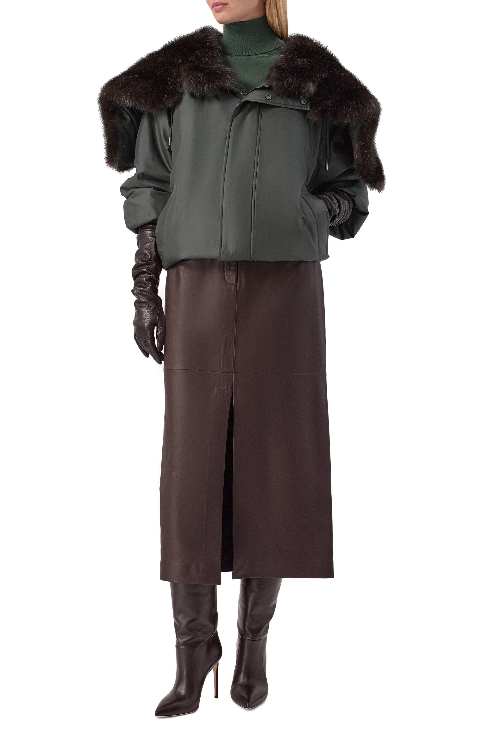 Шелковый бомбер с отделкой из соболя MVST, арт. M25.1PW.0004/72392 SABLE, фото 2