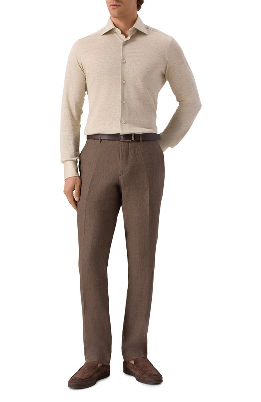Льняная рубашка MVST SLIM/GABRIELLE/R0UND/800-JERSEY Бежевый  SLIM/GABRIELLE/R0UND/800-JERSEY Фото 2