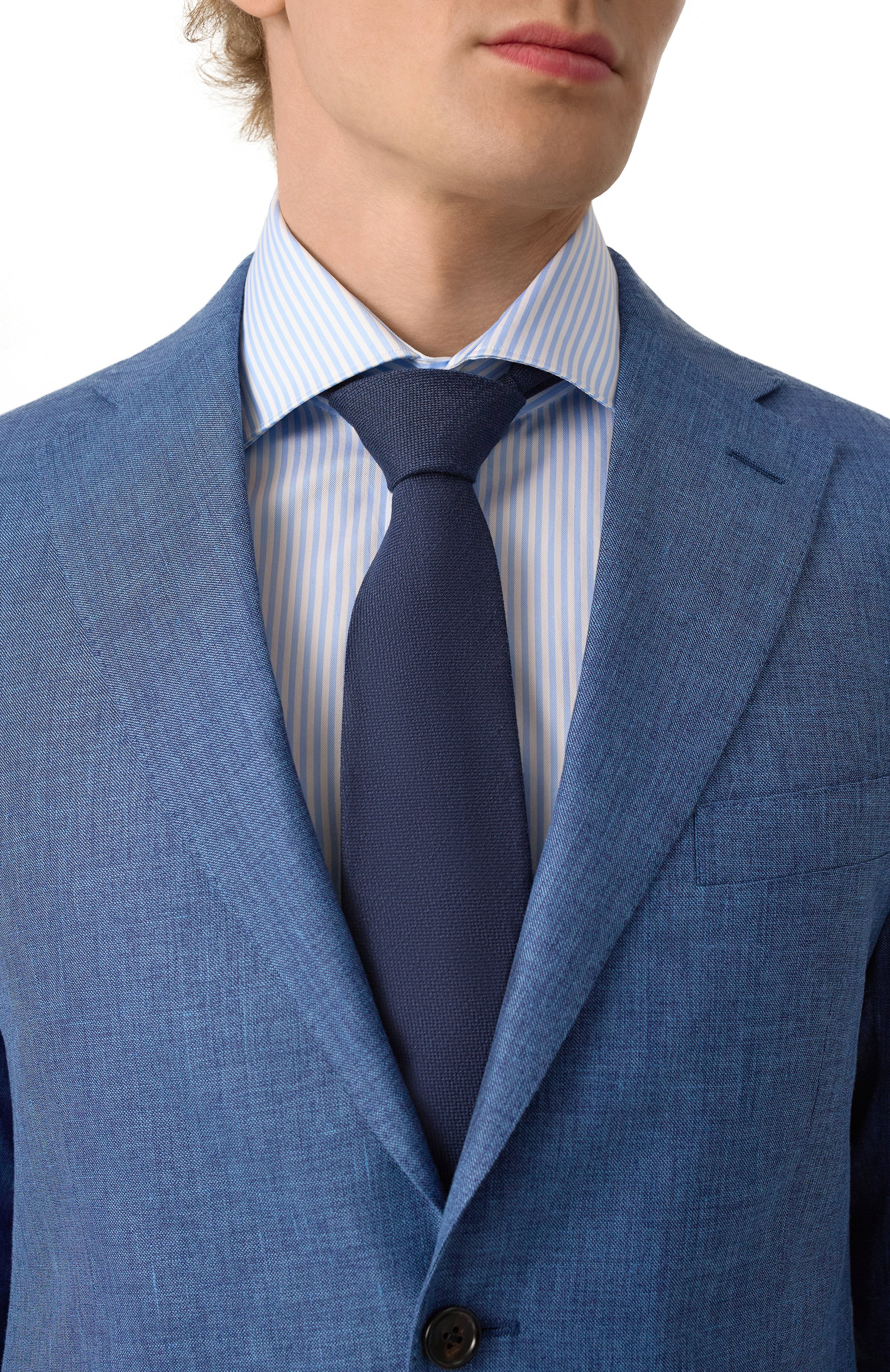 Галстук из хлопка и льна CANALI, арт. 18/HJ04183, фото 2