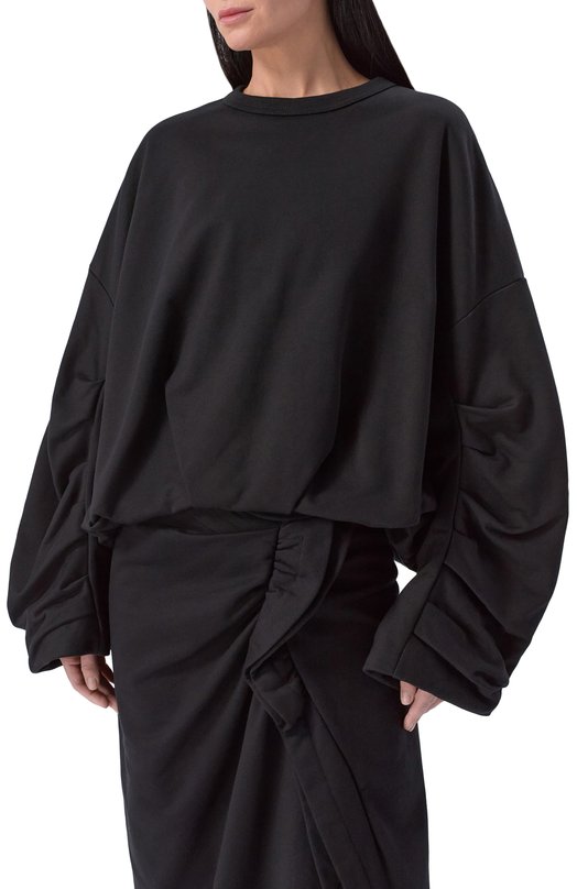 Хлопковый свитшот Dries Van Noten 131109/3611 Чёрный  131109/3611 Фото 3
