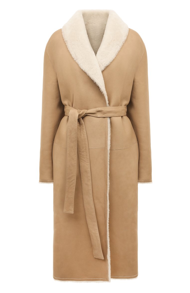 Женская дубленка SASHAVERSE бежевого цвета, арт. CS003/Beige/W24 | Фото 1 (Длина (верхняя одежда): Длинные; Рукава: Длинные; Стили: Кэжуэл; Кросс-КТ: Куртка)