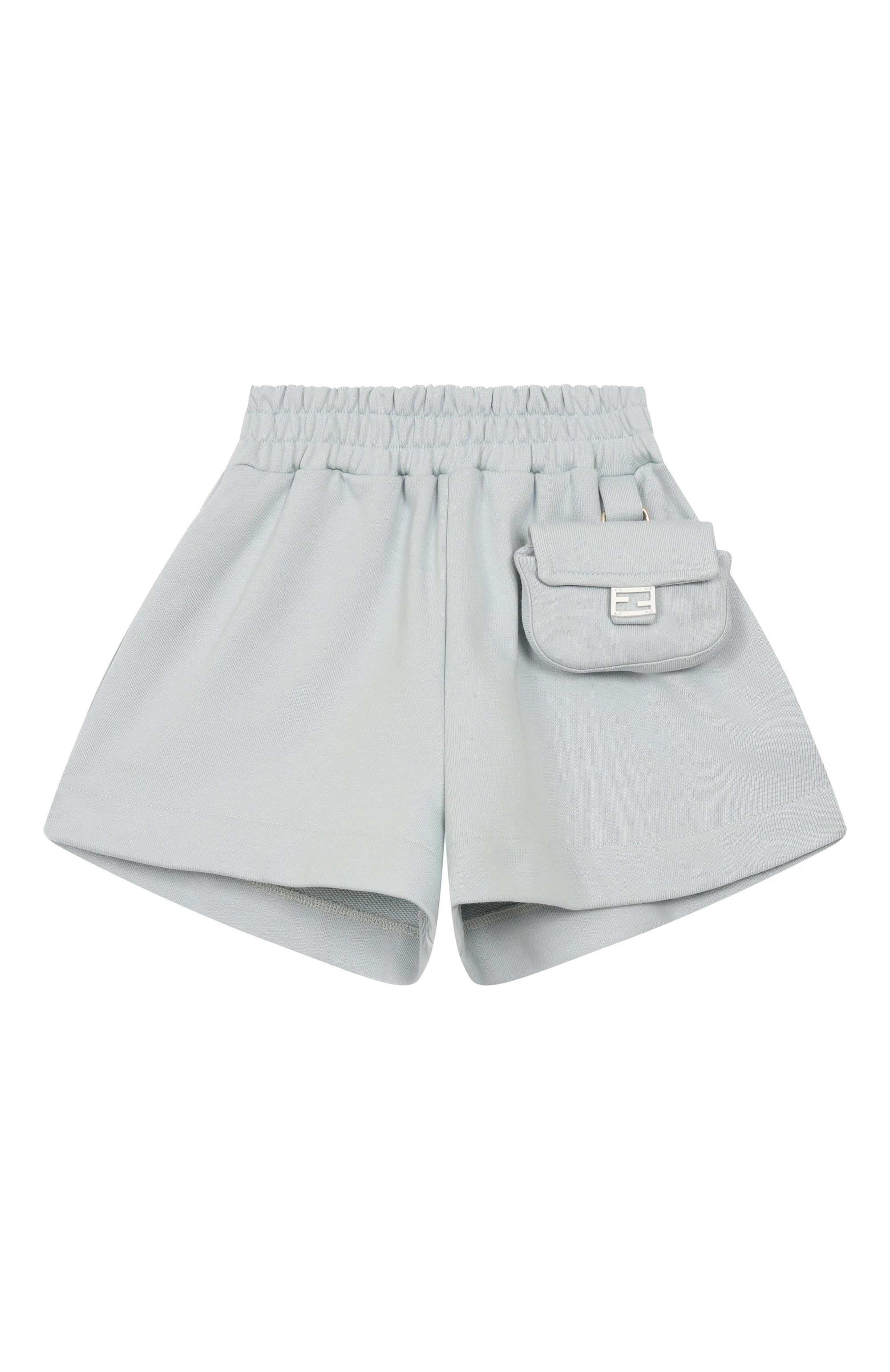 Хлопковые шорты FENDI светло-голубого цвета по цене 39400 руб., арт. JFF319/5V0/3-6, фото 1 Хлопковые шорты FENDI, арт. JFF319/5V0/3-6, фото 1