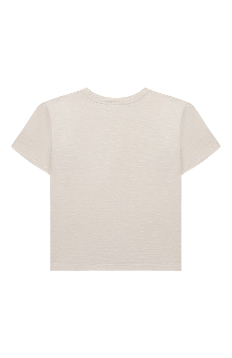 Детский хлопковая футболка BABYBU кремвого цвета, арт. PD1014S22 | Фото 2 (Материал сплава: Проставлено; Нос: Не проставлено; Материал внешний: Хлопок; Кросс-КТ НВ: Футболка)