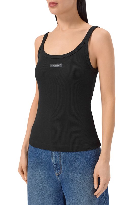 Хлопковая майка Dolce & Gabbana F8W45T/FU7AV Чёрный  F8W45T/FU7AV Фото 3