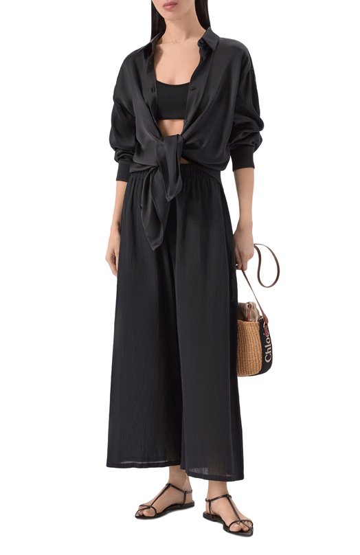 Хлопковые брюки Max Mara SIMEONE 31310128 Чёрный  SIMEONE 31310128 Фото 2