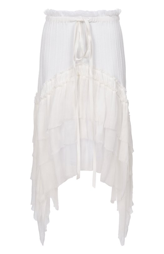 Хлопковая юбка Ann Demeulemeester B0013945/FA736 Белый B0013945/FA736