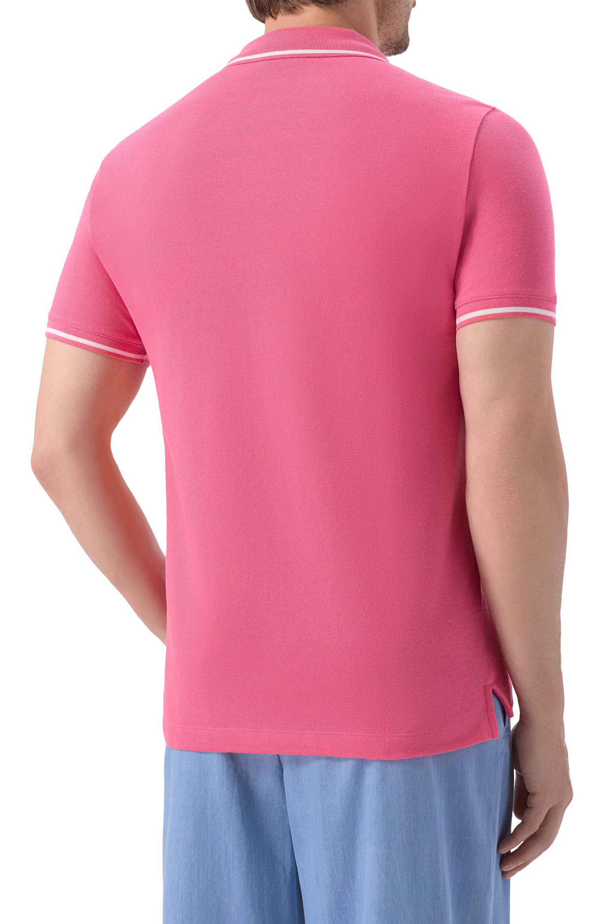 Хлопковое поло EMPORIO ARMANI розового цвета по цене 13400 руб., арт. EM001380/AF20424, фото 4 Хлопковое поло EMPORIO ARMANI, арт. EM001380/AF20424, фото 4