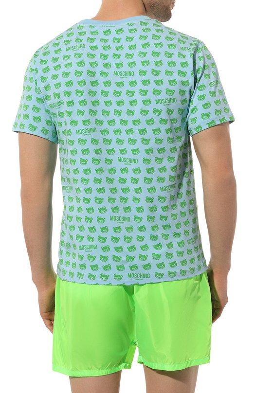 Хлопковая футболка Moschino Голубой, фото 4