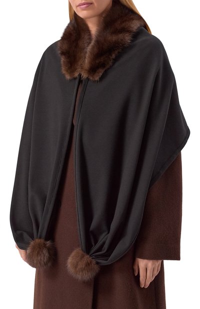 Капюшон из шерсти и кашемира с отделкой из соболя VICTORIA KUSENKOVA, арт. 199303304548, фото 2