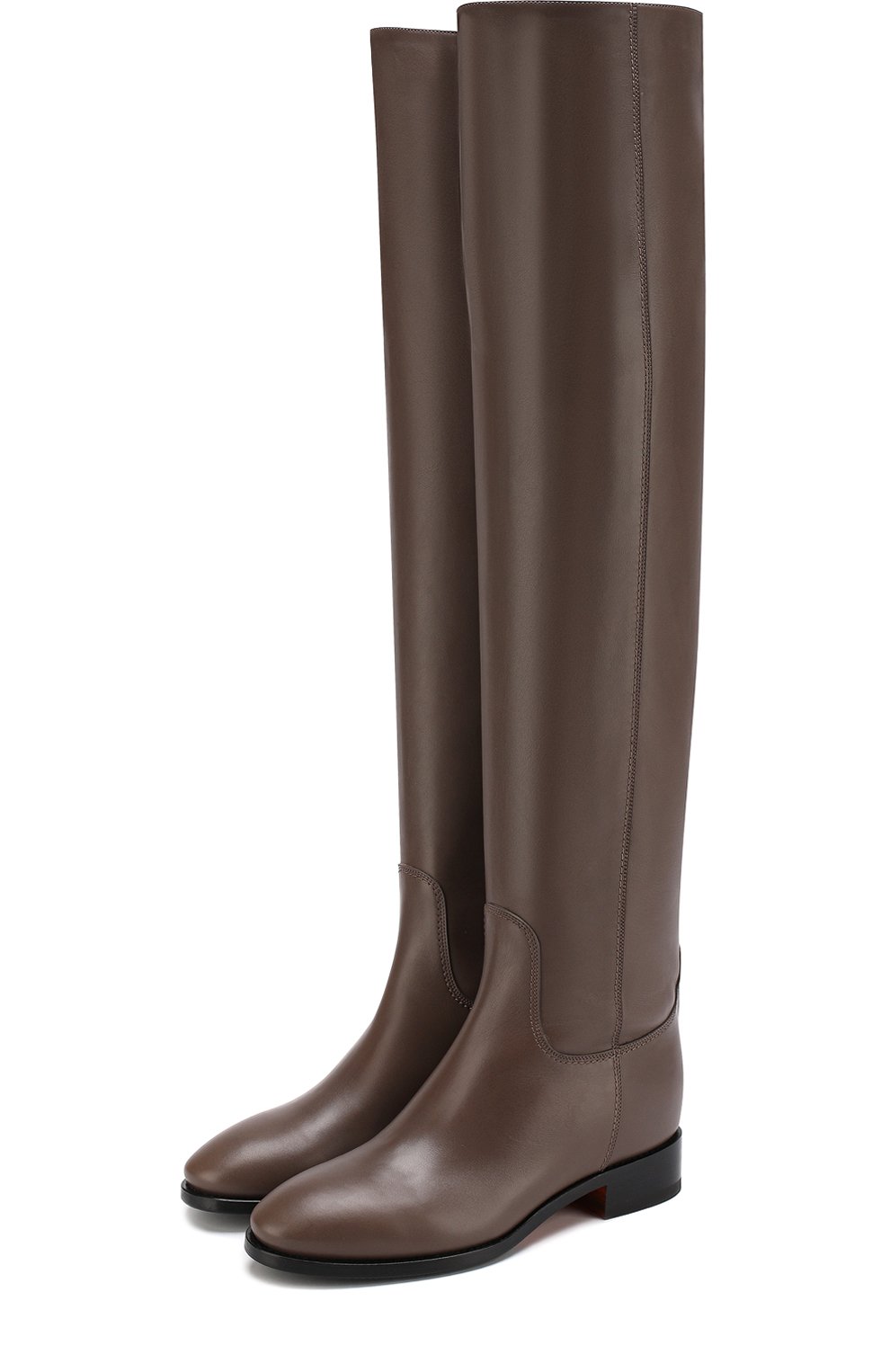 Кожаные ботфорты на низком каблуке SANTONI, арт. WSEH57519BJ2GLNTM21, фото 1